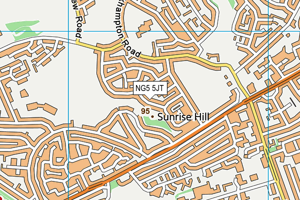 NG5 5JT map - OS VectorMap District (Ordnance Survey)