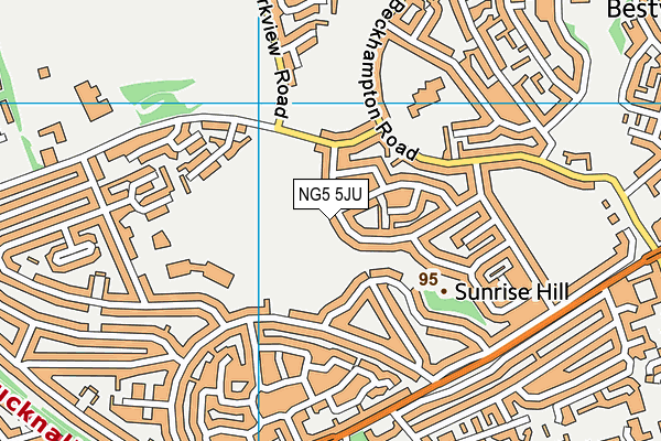 NG5 5JU map - OS VectorMap District (Ordnance Survey)