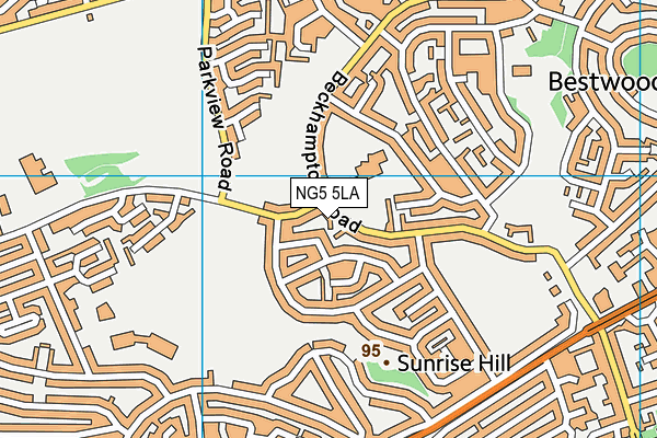 NG5 5LA map - OS VectorMap District (Ordnance Survey)