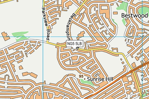 NG5 5LB map - OS VectorMap District (Ordnance Survey)