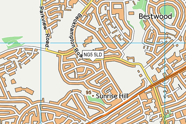 NG5 5LD map - OS VectorMap District (Ordnance Survey)