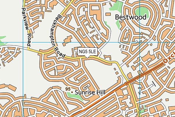 NG5 5LE map - OS VectorMap District (Ordnance Survey)