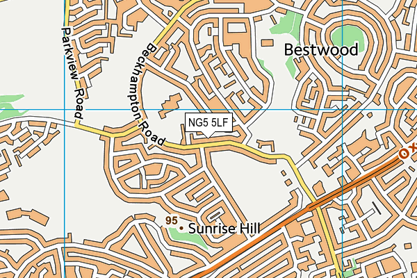 NG5 5LF map - OS VectorMap District (Ordnance Survey)