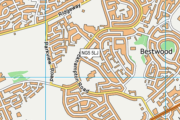 NG5 5LJ map - OS VectorMap District (Ordnance Survey)