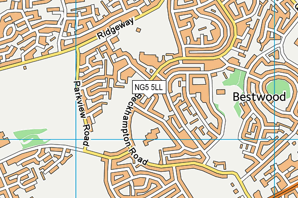 NG5 5LL map - OS VectorMap District (Ordnance Survey)