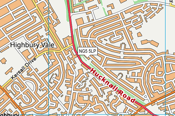 NG5 5LP map - OS VectorMap District (Ordnance Survey)