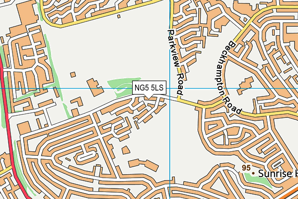 NG5 5LS map - OS VectorMap District (Ordnance Survey)