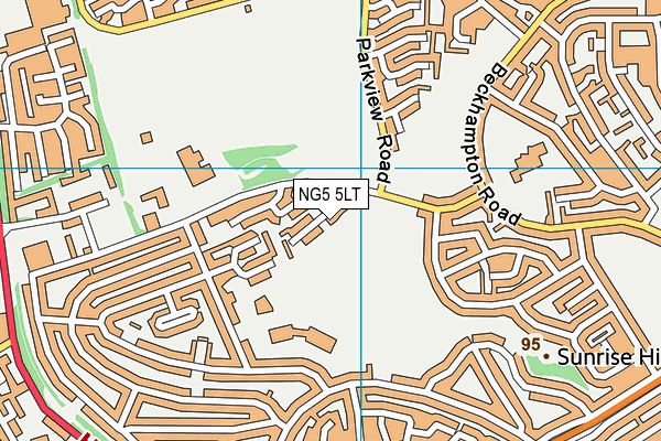 NG5 5LT map - OS VectorMap District (Ordnance Survey)