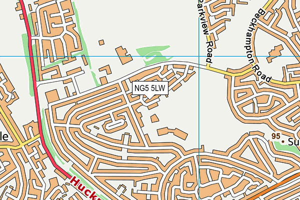 NG5 5LW map - OS VectorMap District (Ordnance Survey)