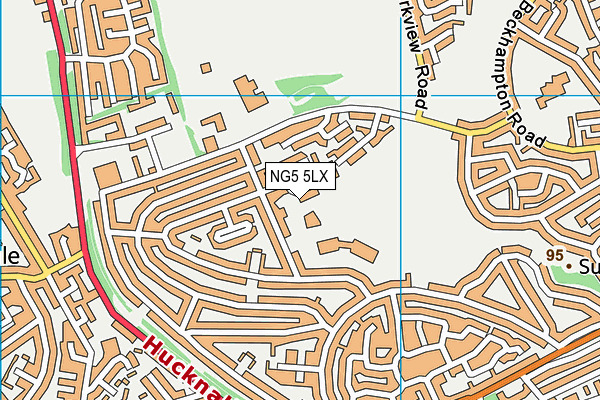 NG5 5LX map - OS VectorMap District (Ordnance Survey)