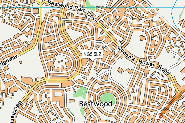 NG5 5LZ map - OS VectorMap District (Ordnance Survey)