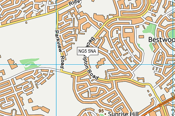NG5 5NA map - OS VectorMap District (Ordnance Survey)