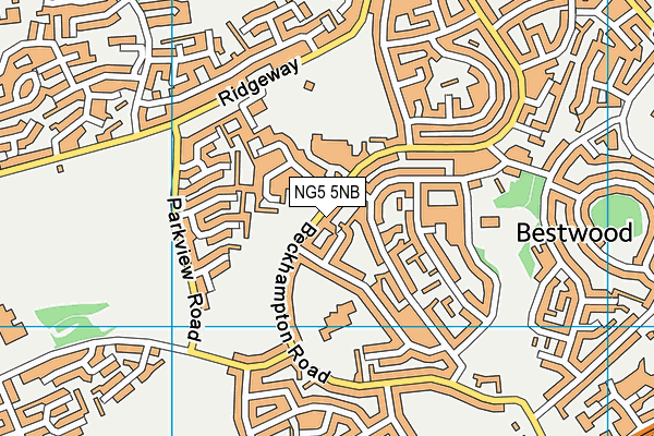 NG5 5NB map - OS VectorMap District (Ordnance Survey)