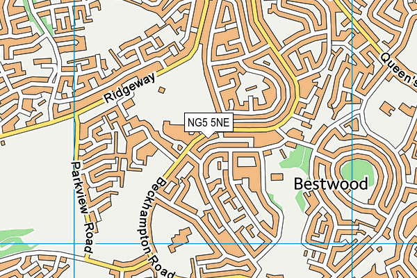 NG5 5NE map - OS VectorMap District (Ordnance Survey)