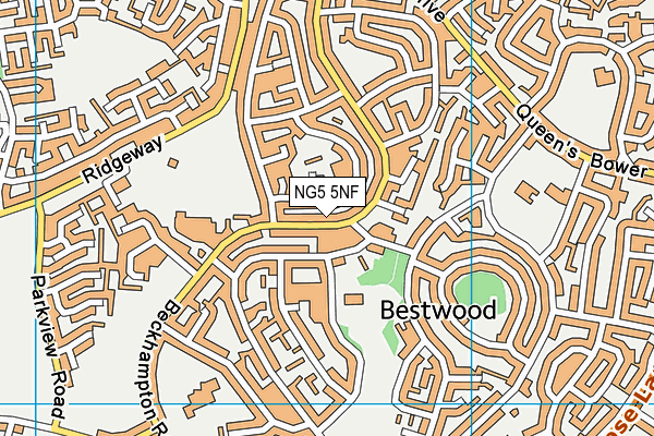 NG5 5NF map - OS VectorMap District (Ordnance Survey)