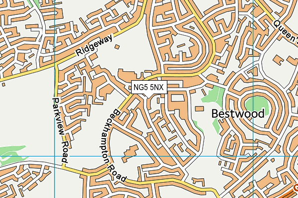 NG5 5NX map - OS VectorMap District (Ordnance Survey)