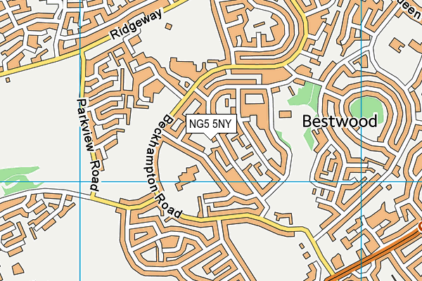 NG5 5NY map - OS VectorMap District (Ordnance Survey)