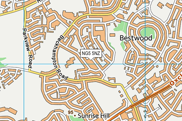 NG5 5NZ map - OS VectorMap District (Ordnance Survey)