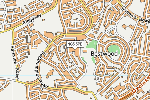 NG5 5PE map - OS VectorMap District (Ordnance Survey)