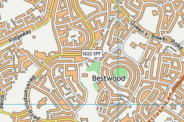 NG5 5PF map - OS VectorMap District (Ordnance Survey)