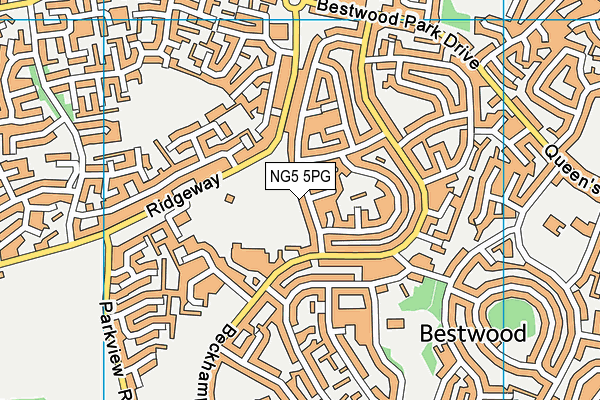 NG5 5PG map - OS VectorMap District (Ordnance Survey)