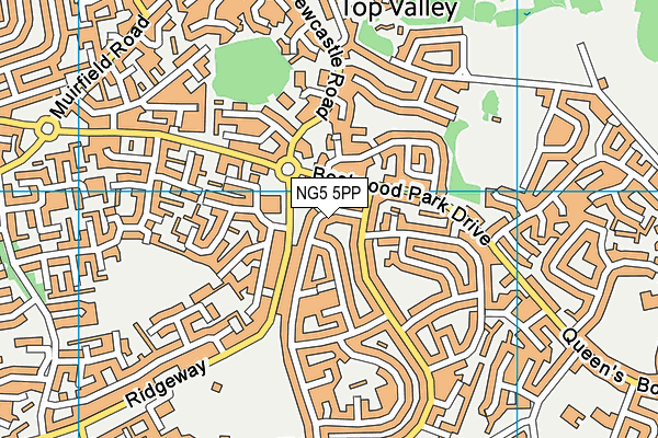 NG5 5PP map - OS VectorMap District (Ordnance Survey)