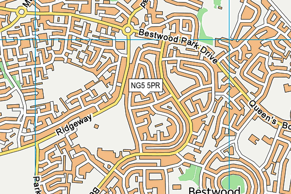 NG5 5PR map - OS VectorMap District (Ordnance Survey)