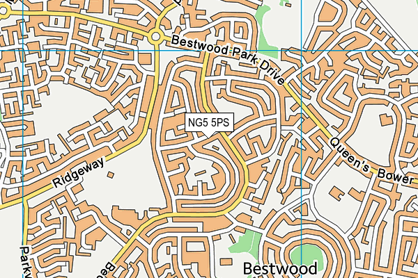NG5 5PS map - OS VectorMap District (Ordnance Survey)