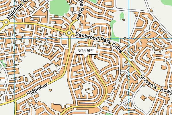 NG5 5PT map - OS VectorMap District (Ordnance Survey)