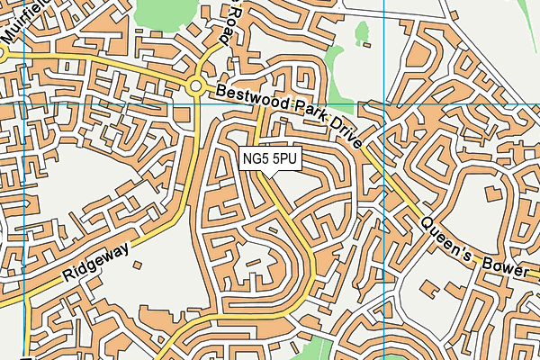 NG5 5PU map - OS VectorMap District (Ordnance Survey)