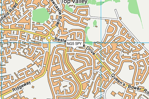 NG5 5PY map - OS VectorMap District (Ordnance Survey)