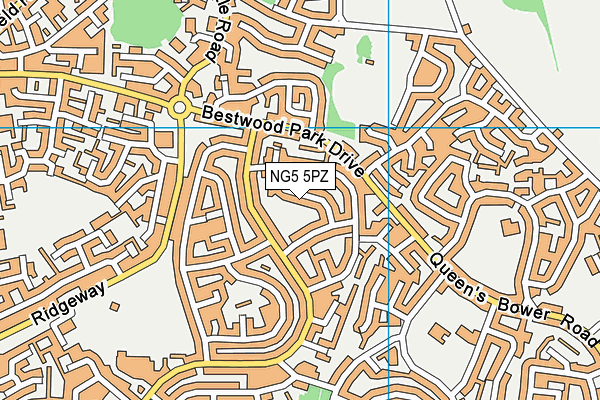 NG5 5PZ map - OS VectorMap District (Ordnance Survey)
