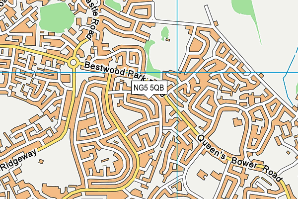 NG5 5QB map - OS VectorMap District (Ordnance Survey)