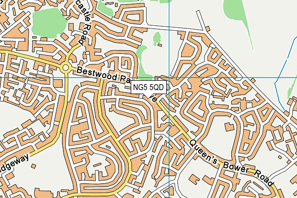 NG5 5QD map - OS VectorMap District (Ordnance Survey)