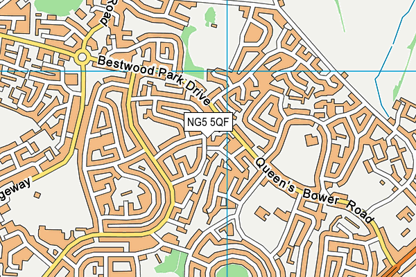 NG5 5QF map - OS VectorMap District (Ordnance Survey)