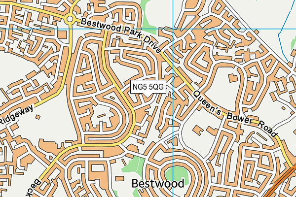 NG5 5QG map - OS VectorMap District (Ordnance Survey)