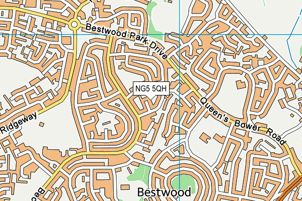 NG5 5QH map - OS VectorMap District (Ordnance Survey)