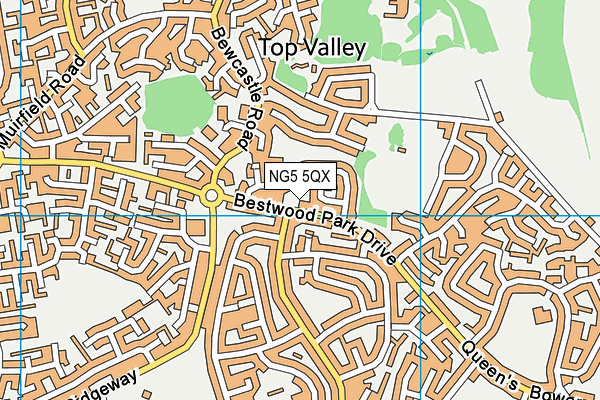 NG5 5QX map - OS VectorMap District (Ordnance Survey)
