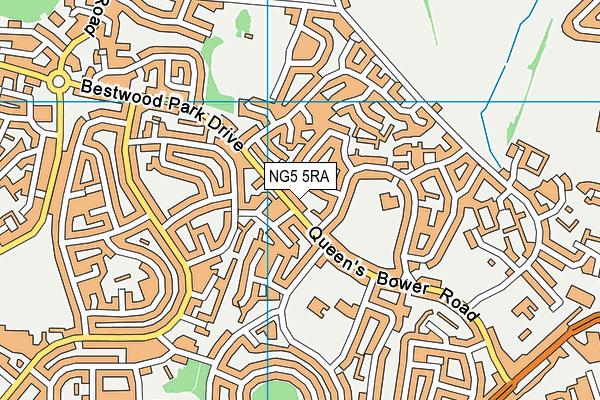 NG5 5RA map - OS VectorMap District (Ordnance Survey)