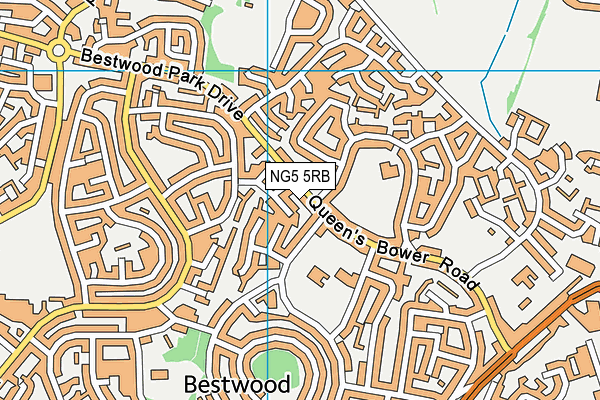 NG5 5RB map - OS VectorMap District (Ordnance Survey)