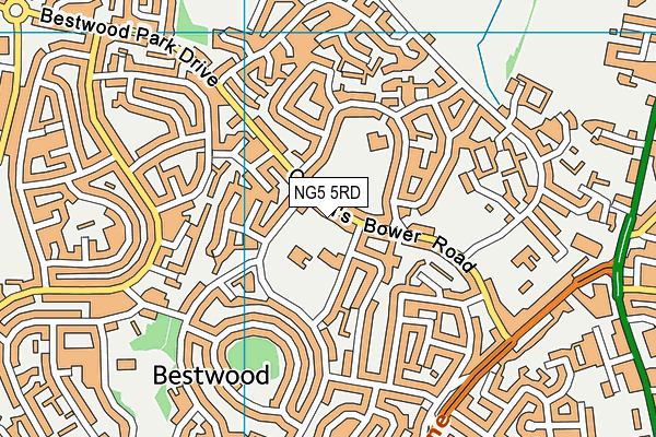 NG5 5RD map - OS VectorMap District (Ordnance Survey)