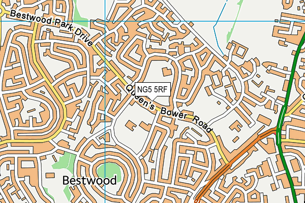 NG5 5RF map - OS VectorMap District (Ordnance Survey)