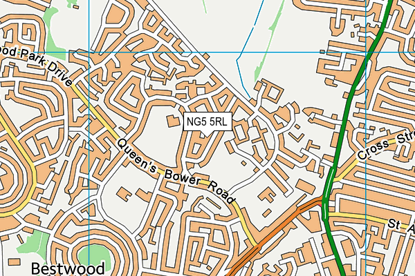 NG5 5RL map - OS VectorMap District (Ordnance Survey)