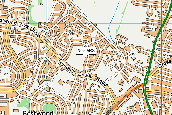 NG5 5RS map - OS VectorMap District (Ordnance Survey)