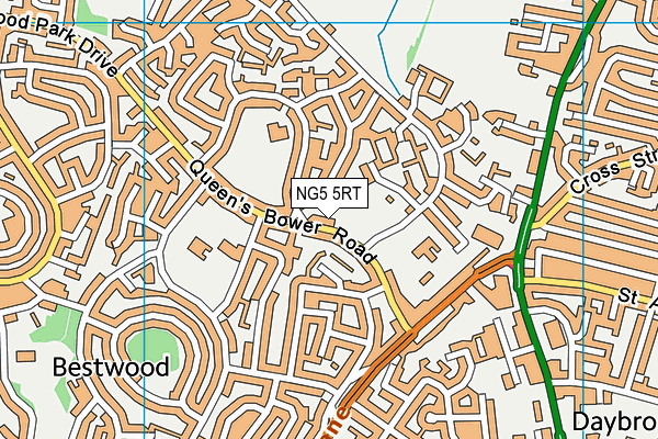 NG5 5RT map - OS VectorMap District (Ordnance Survey)