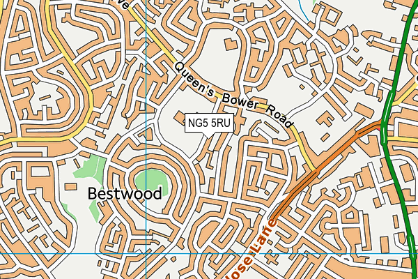 NG5 5RU map - OS VectorMap District (Ordnance Survey)