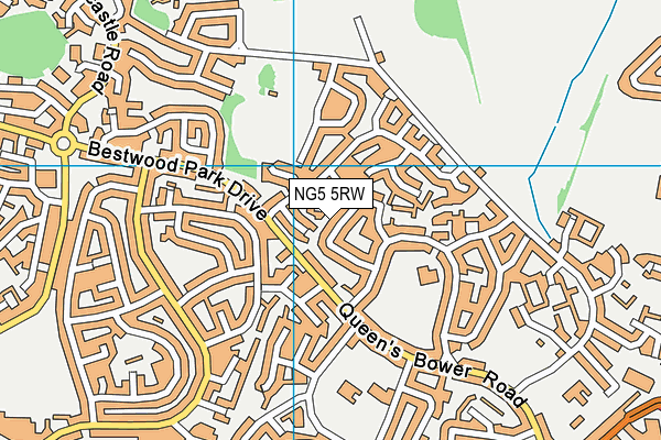 NG5 5RW map - OS VectorMap District (Ordnance Survey)