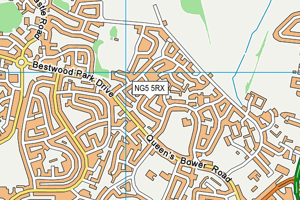 NG5 5RX map - OS VectorMap District (Ordnance Survey)
