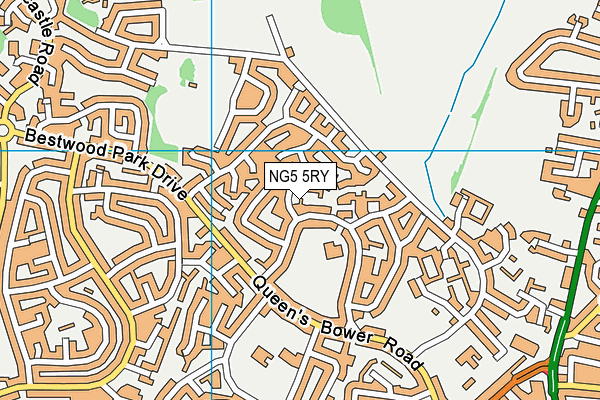 NG5 5RY map - OS VectorMap District (Ordnance Survey)