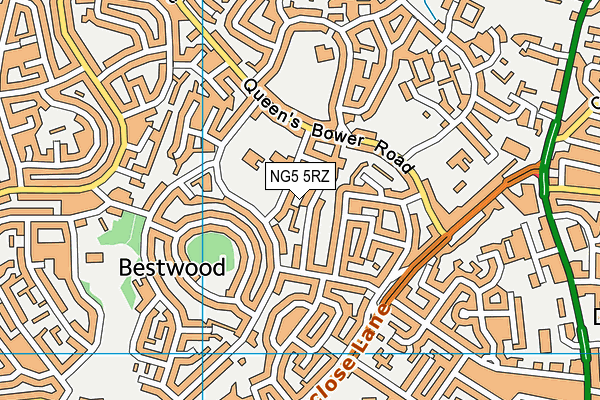 NG5 5RZ map - OS VectorMap District (Ordnance Survey)